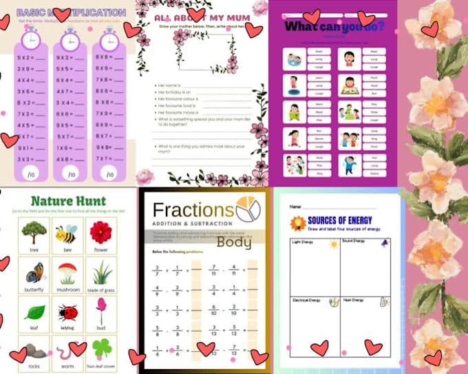 design custom creative and educational worksheets