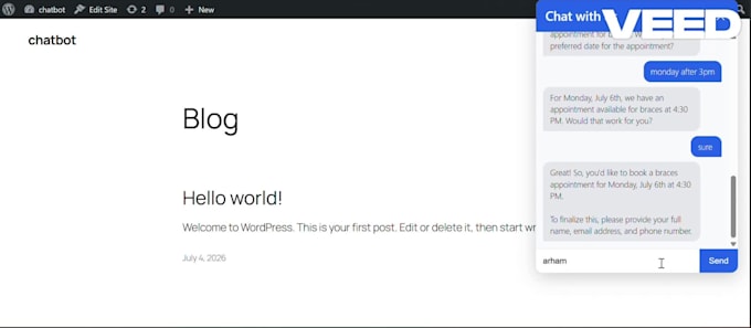 add an ai chatbot receptionist to your wordpress website