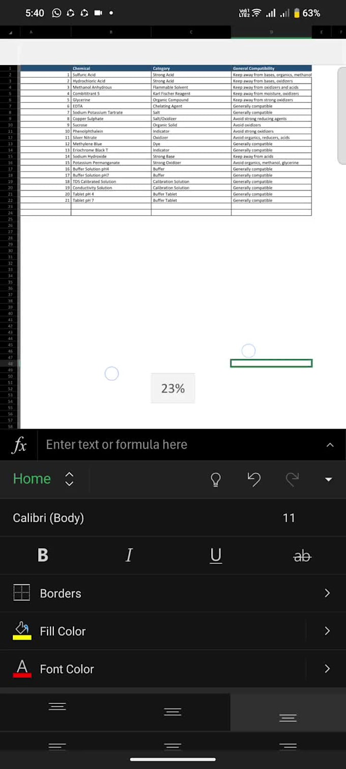 create professional excel sheet of molasses calculation