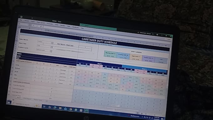 create weekly and monthly schedules for shift managing