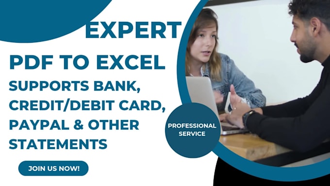 convert bank and paypal statements PDF to excel accurately