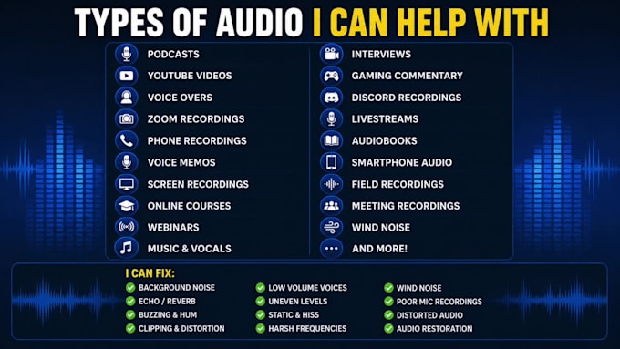 professionally clean and enhance your speech audio
