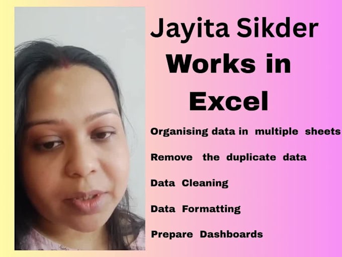 data entry, data cleaning, and preparing a dashboard