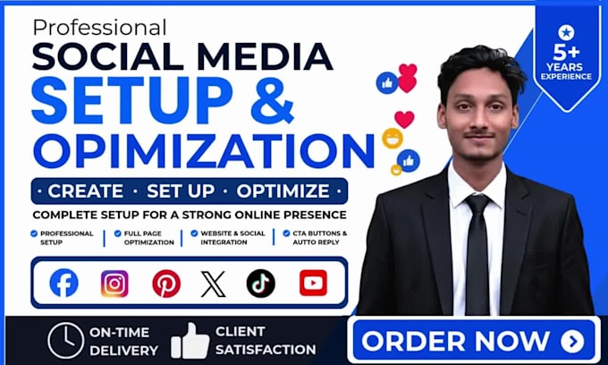 create, set up, and optimize your social media business accounts
