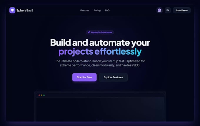 build a bilingual angular 20 saas landing page template