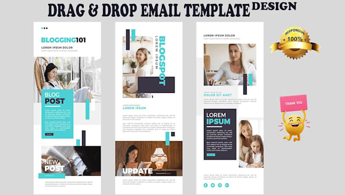 build editable online drag and drop email template