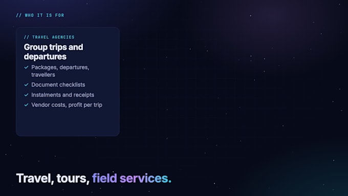 build custom travel agency and tour operator app management software