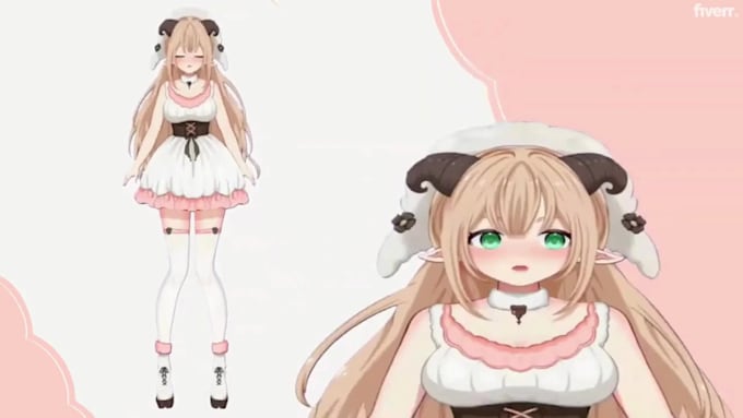 draw and rig live2d vtuber model, 3d vtuber model, live 2d vtuber commission
