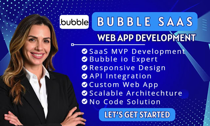 develop bubble io saas mvp, custom web app and no code platform