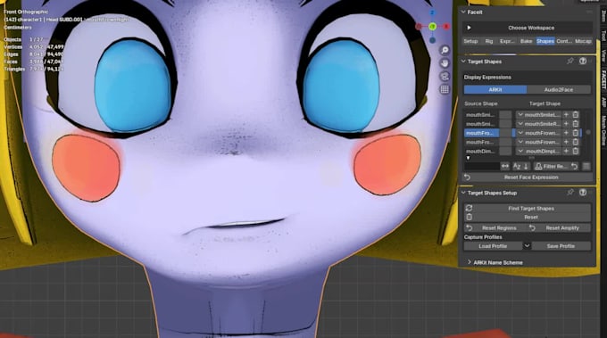 Fix weight painting 3d rigs face rig for character, 3d animation ...
