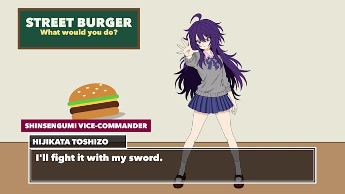 create a visual novel style anime dialogue video