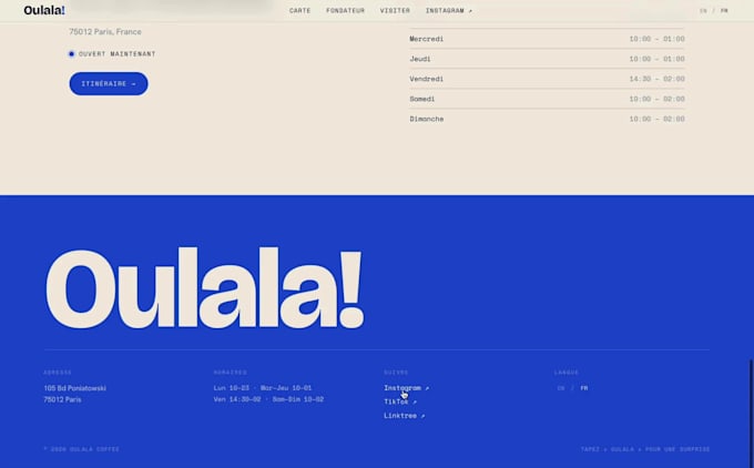 design a modern, aesthetic website for your cafe or restaurant