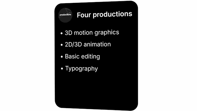 provide complex 3d motion graphics and animations