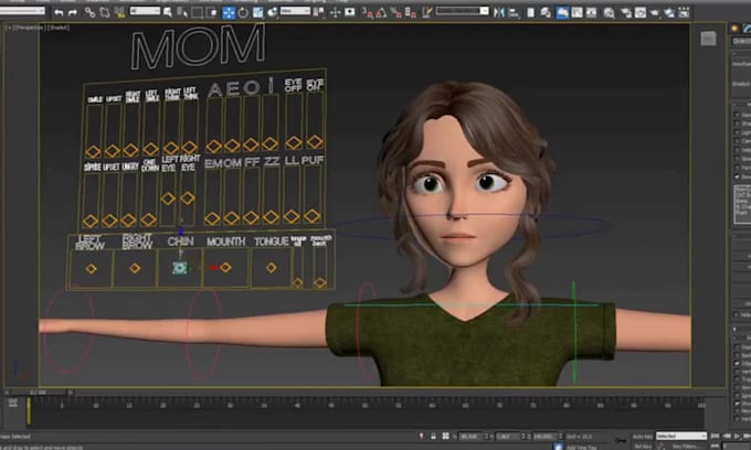 3d charakter rigging, blendshape animation, cc4 rig, gesichts rig, c4d rig, reto