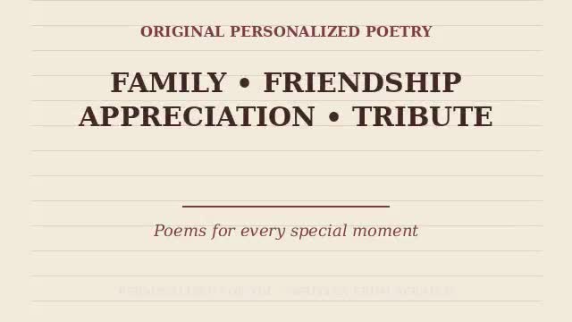write an original personalized poem for any occasion