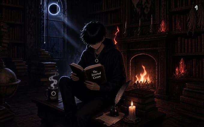 do book cover illustrator dark fantasy and anime style