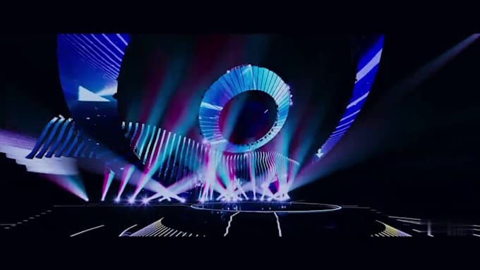create 3d stage lighting using unreal engine, stage show, 3d render, vj loop dmx
