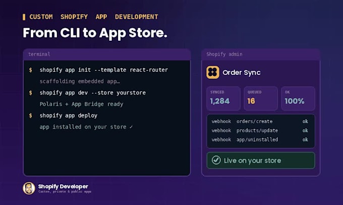 shopify app developer and build custom private public apps