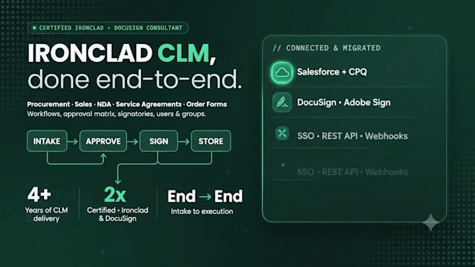 do ironclad and docusign clm implementation, data migration, integration