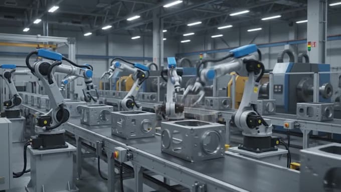 create 3d industrial animation, machinery animation and factory animation