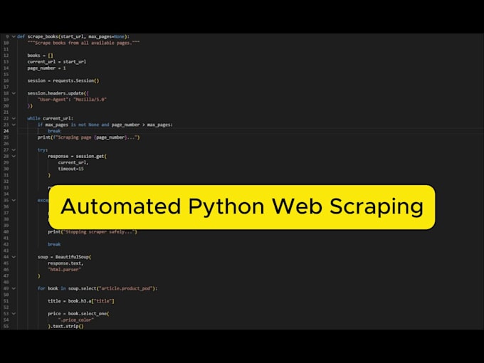 scrape websites and extract data using python