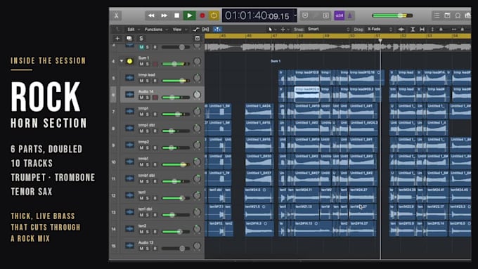 arrange and record a rock brass horn section