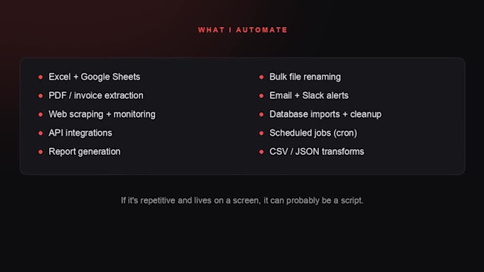 write a python script to automate your boring tasks