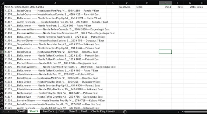 clean, format, merge, split, excel data