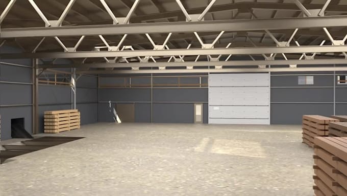 create 3d warehouse automation robotic industrail animation factory video