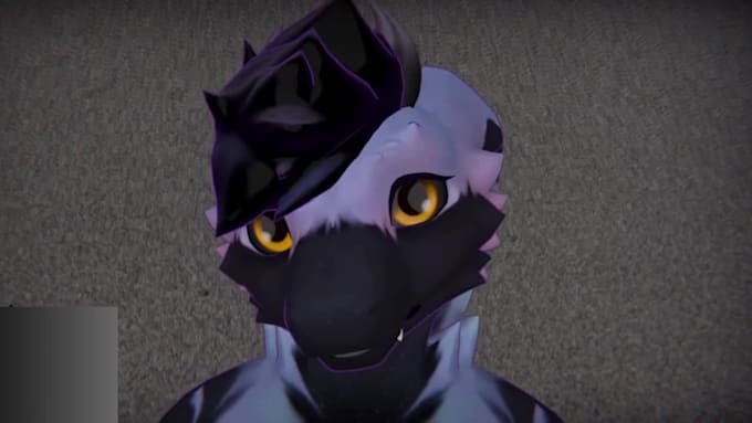 custom 3d furry vrchat avatar with full body tracking pc quest compatible model