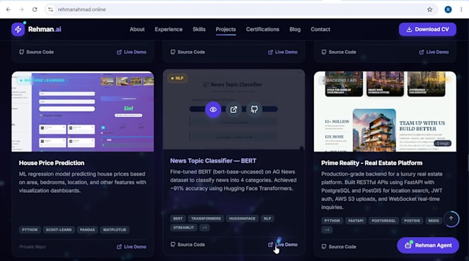 build an ai powered portfolio website with chatbot and react