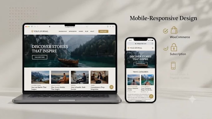 design a custom travel magazine website with woocommerce