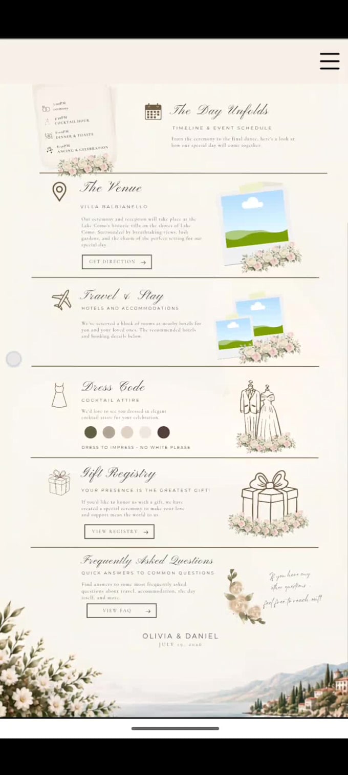 create a custom canva wedding website with rsvp