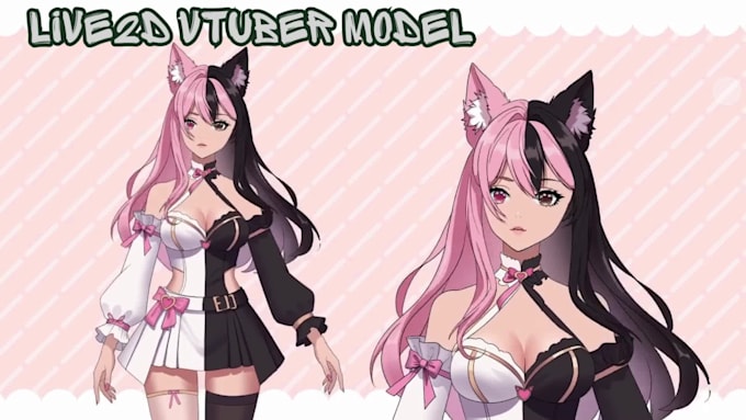 design live2d vtuber model in anime style with vtuber rigging for vtube studio