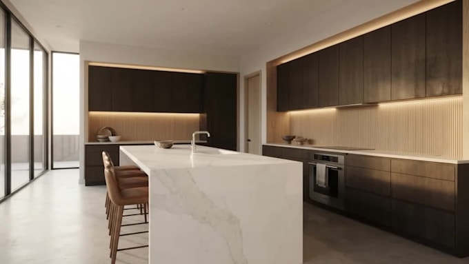 create custom kitchen cabinets, wardrobes and walk in closet with 3d rendering