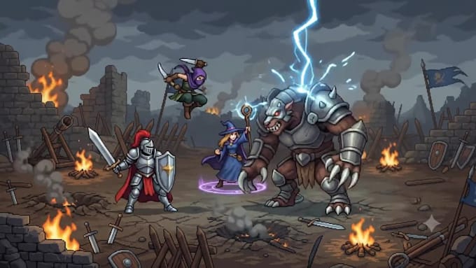 create custom pixel game art character sprite sheet animation indie games asset