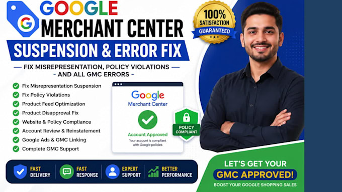 fix google merchant center misrepresentation issues, policy violations, account
