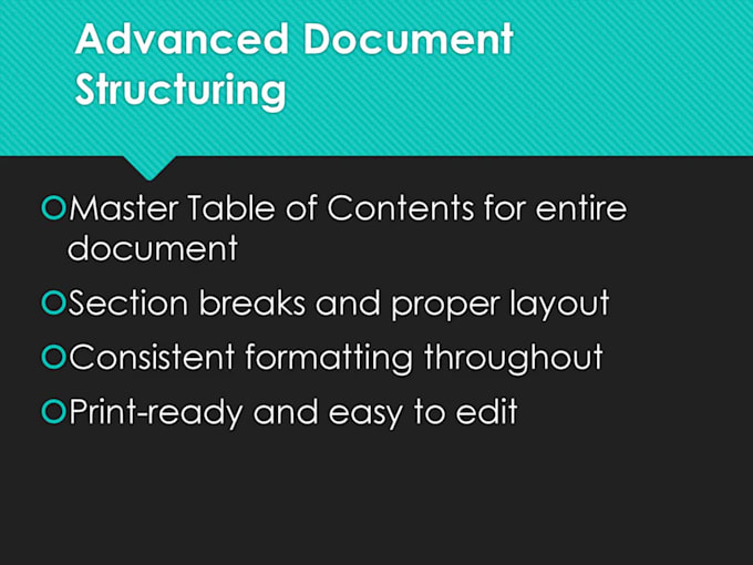 professionally format large documents with toc pagination