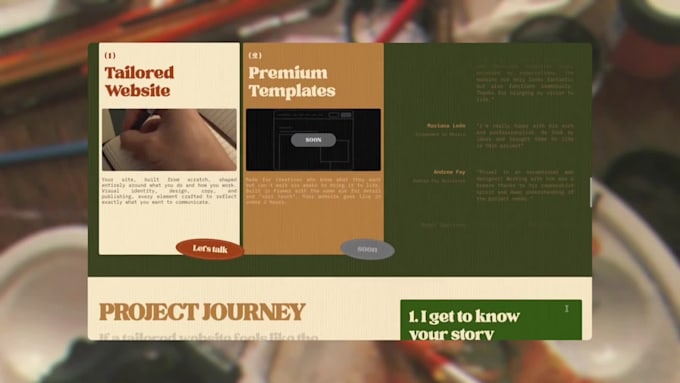 design a custom framer website for photographers and creative studios