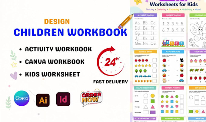 do children workbook canva workbook kids worksheet activity book for amazon kdp
