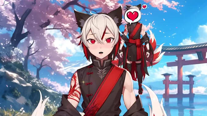 design vtuber model and rigging live2d with anime style