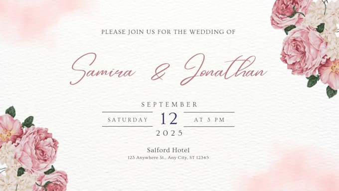 design elegant wedding invitation card and digital invitation video