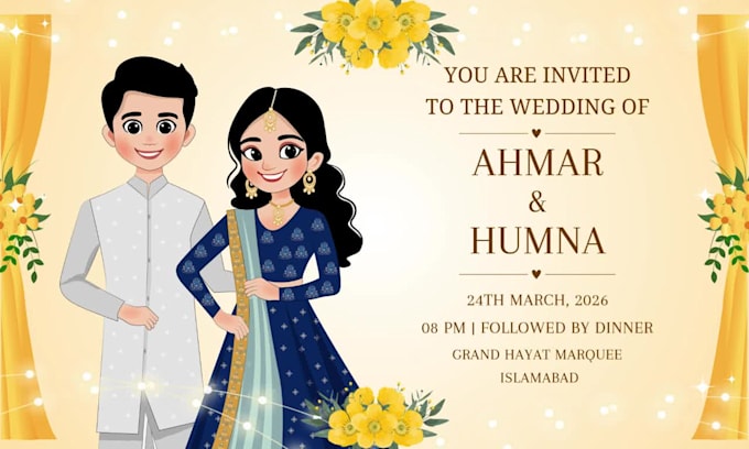 design elegant wedding invitation card and digital invite