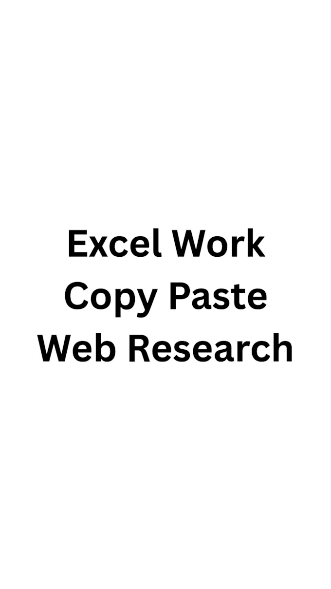 do data entry, copy paste and excel work