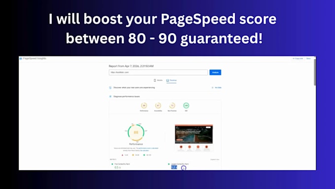 do page speed optimization and achieve 90 pagespeed score
