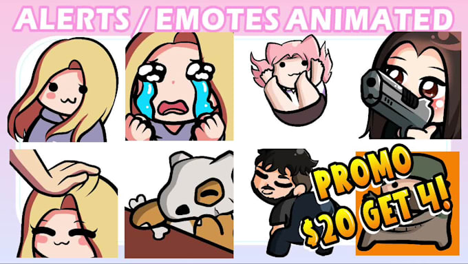 animate custom twitch emotes, cheermotes, alerts