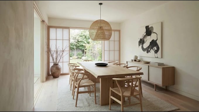 create ai japandi interior visuals for home and real estate