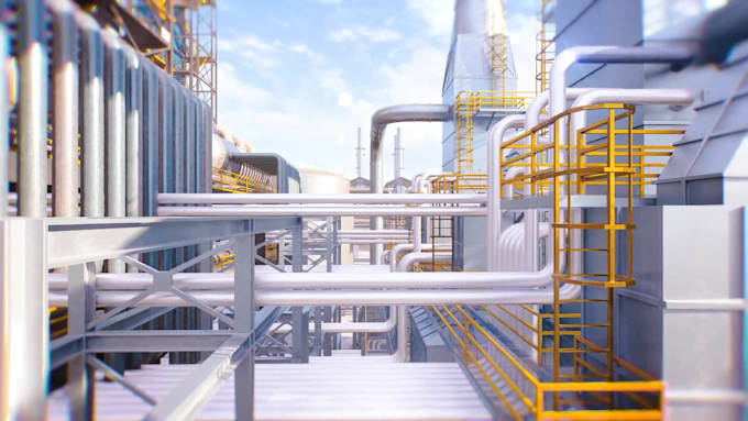 create 3d industrial animation factory plant engineering visualization