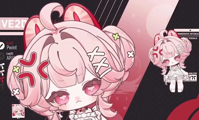 design rig custom live2d chibi vtuber model cute expressions streaming