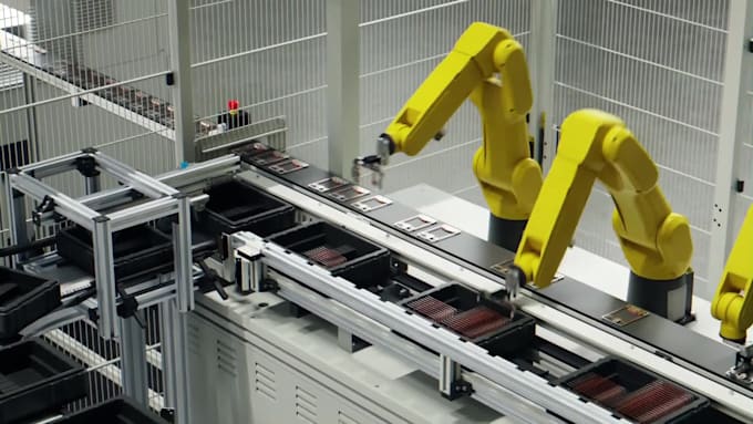 create industrial automation and robotic manufacturing 3d animation